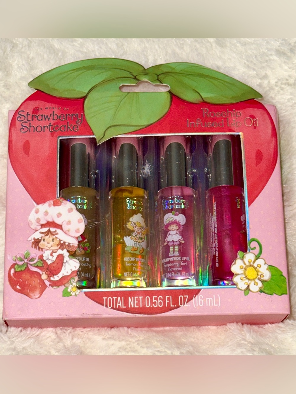 Strawberry Shortcake Infused Lip Oil 4-Pack — Assorted Pink & Yellow Shades